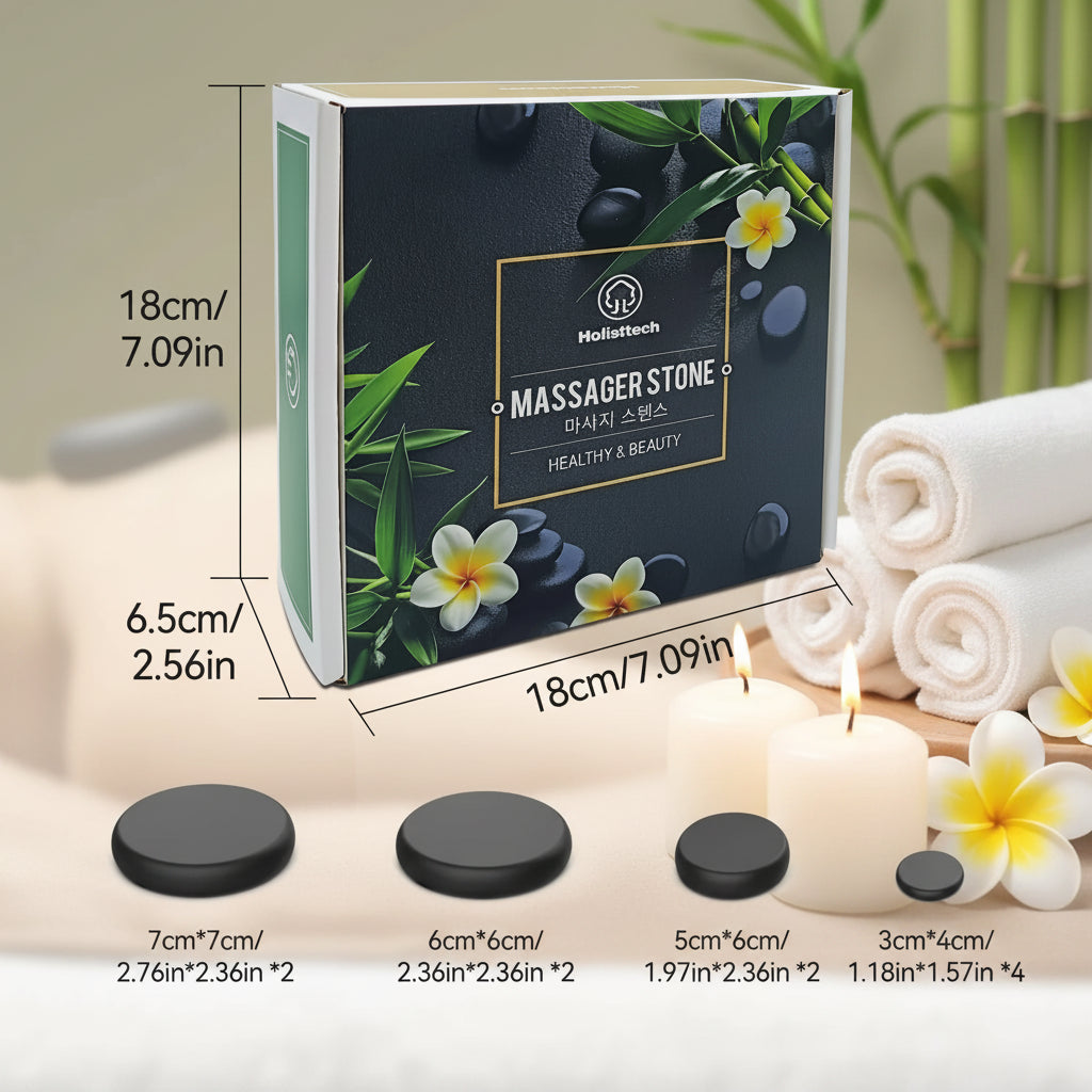 Set de Pierres Chaudes de Massage en Céramique - coffret 10 pièces