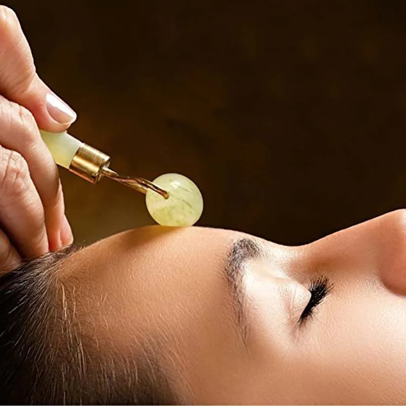 Duo Rouleau et Pierre Gua Sha en Jade Naturel