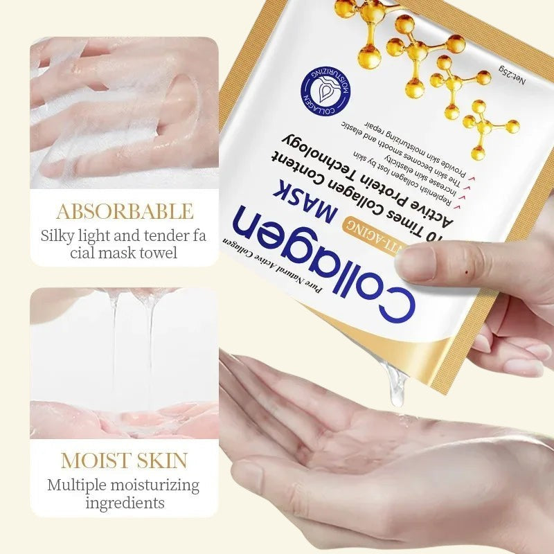 Masque visage au collagène Halo Wellness SADOER hydratant et raffermissant en sachet individuel